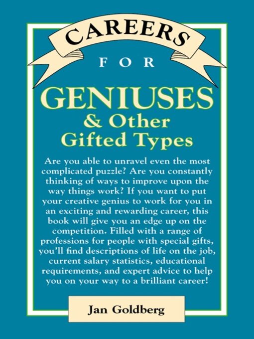 Cover image for Careers for Geniuses & Other Gifted Types